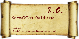Kernács Ovidiusz névjegykártya